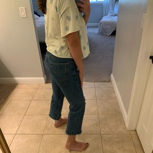 Levi’s 505 Cropped Raw Hem Jeans Sz 30